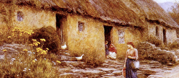 An Irish Cottage - Helen Allingham - 1840-1926